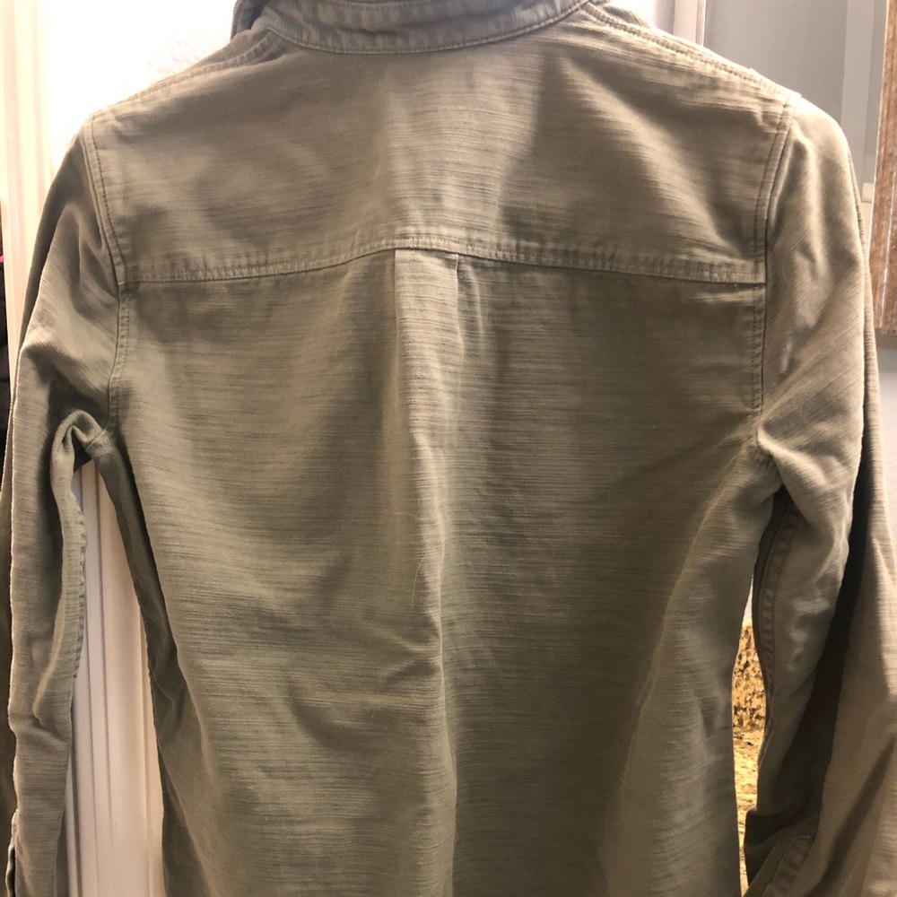 J. Crew Military Style Olive Button Down - Picture 3 of 4